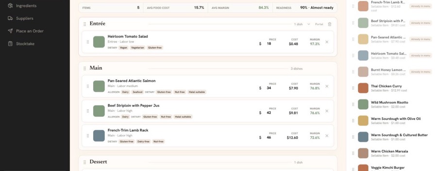 Menu Builder screenshot